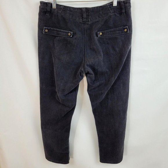 G Studio 34" x 26 1/2" Black Jeans Premium Denim Overstitched Straight Petite? - Picture 2 of 4